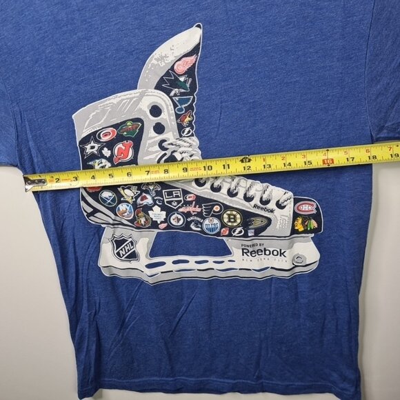 Reebok NHL Skate Logos T-Shirt Blue Men’s Tee Hockey Fan Apparel Size M - Picture 5 of 7